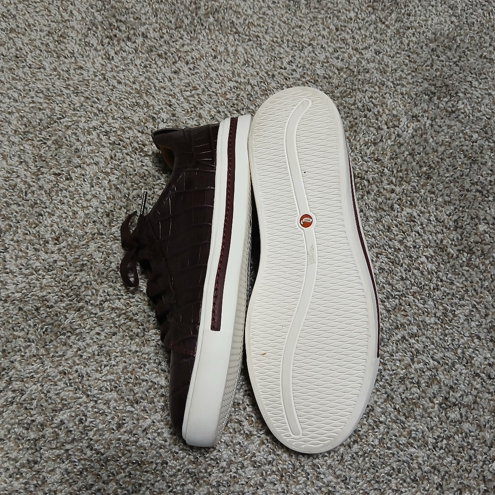 Clarks Women's Derby‎ Brown Low-Top Leather Tennis Shoes Sneaekrs  9 - Picture 14 of 14